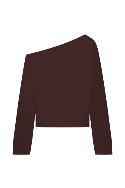 Aiden Slouchy Crew Jumper - Chocolate