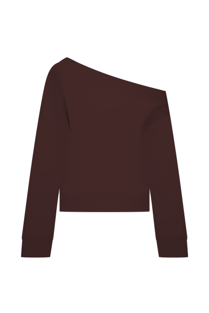 Aiden Slouchy Crew Jumper - Chocolate