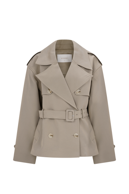 Alden Short Trench Jacket - Pebble