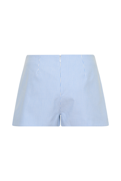 Allison Cotton Short - Blue Pinstripe