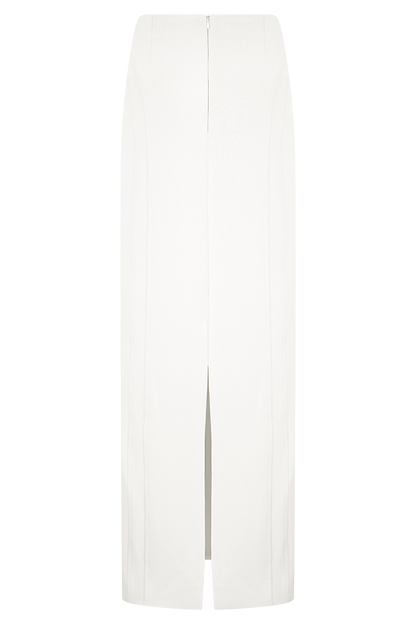 Alma High Waist Maxi Skirt - White