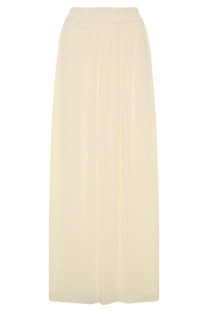 Amaris Gathered Plisse Maxi Skirt - Lemon