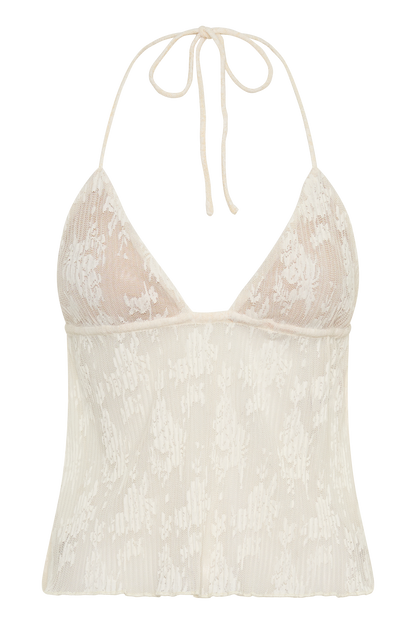 Ambrose Lace Cami Halter Top - Ivory