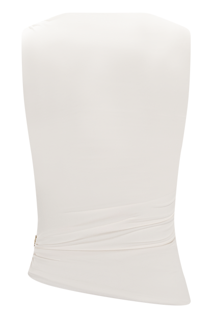 Amia Slinky Sleeveless Top With Hardware - Ivory