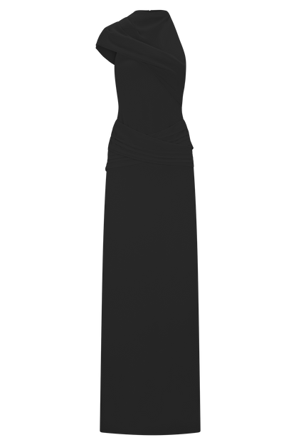 Analia Chiffon Maxi Dress - Black