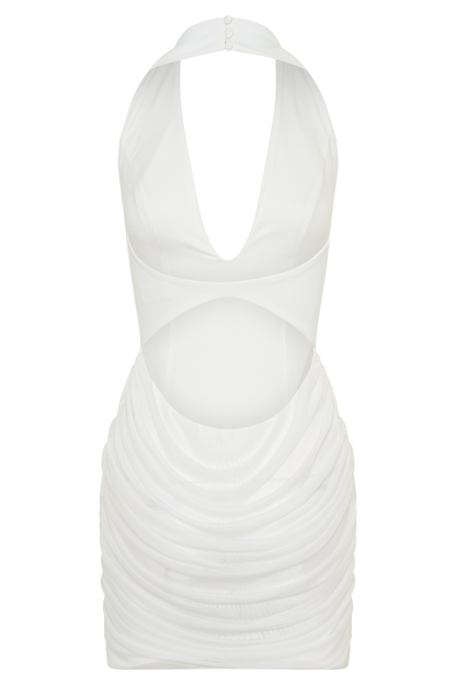 Anari Gathered Scuba Mini Dress - White