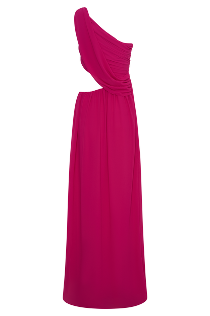 Aria Chiffon Cut Out Maxi Dress - Fuchsia