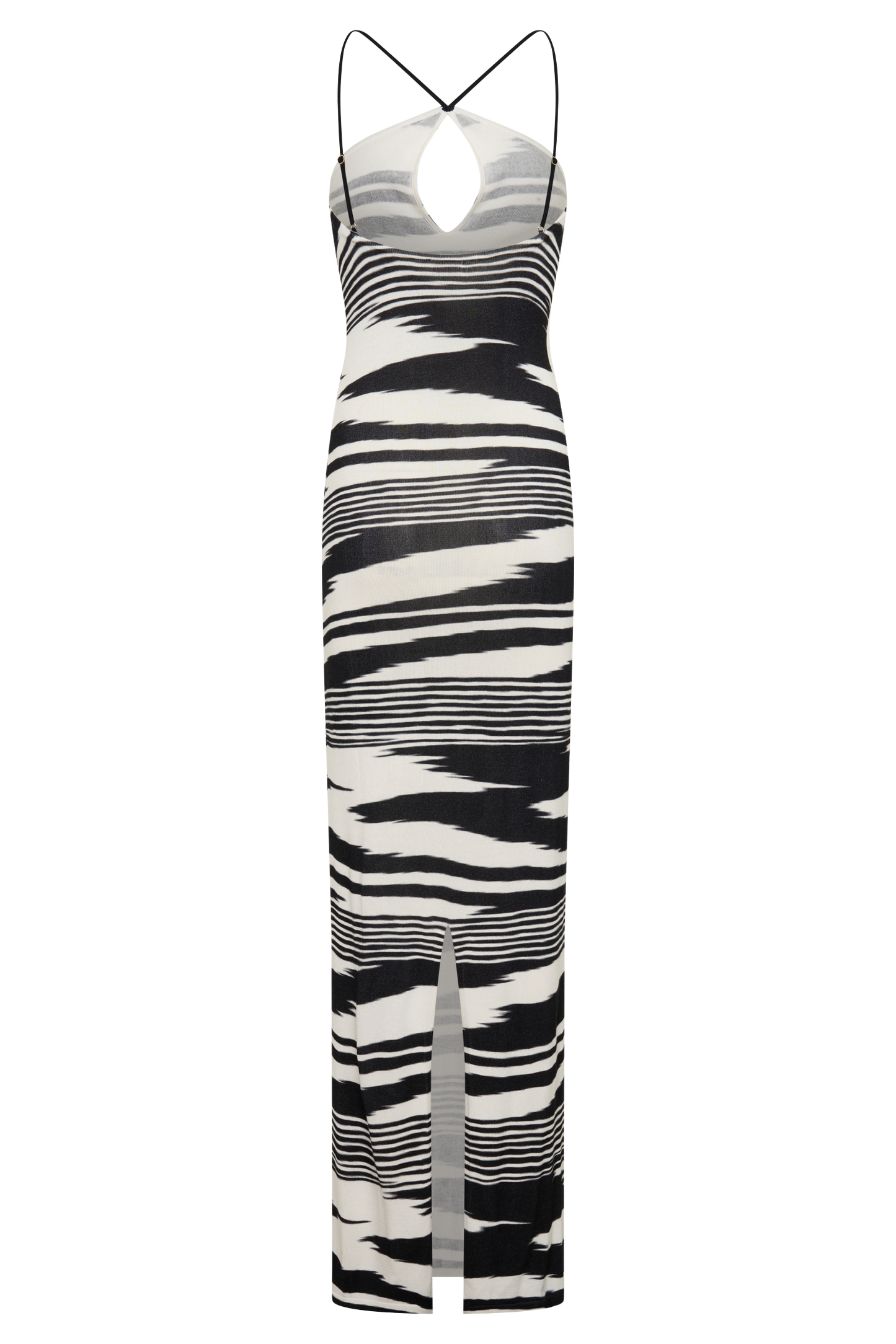 Ashtin Cross Front Knit Maxi Dress - Linear Shift Print