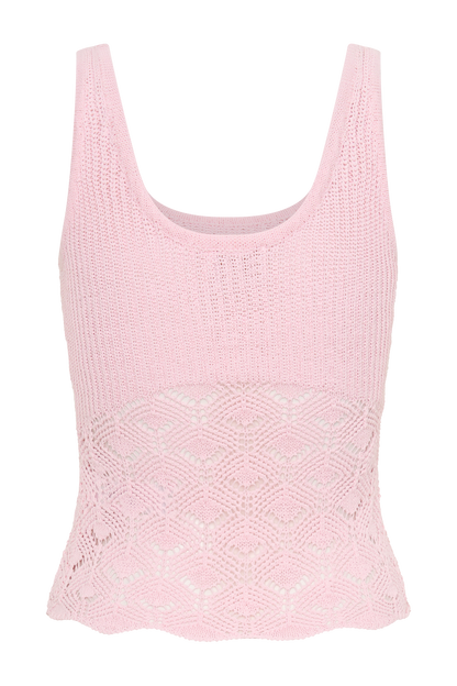 Atlantis Crochet Knit Top - Baby Pink