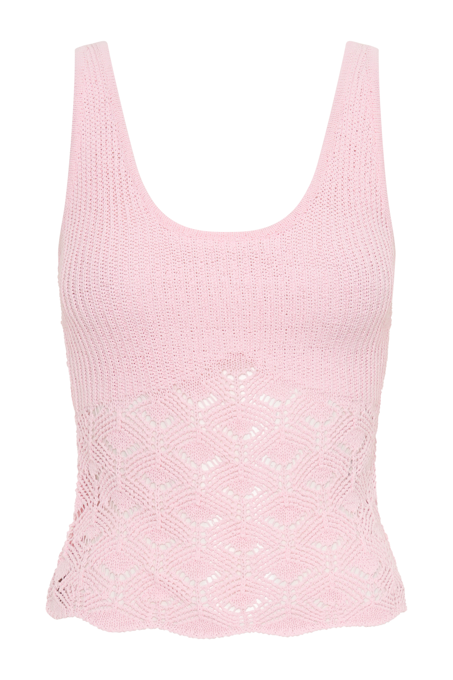 Atlantis Crochet Knit Top - Baby Pink