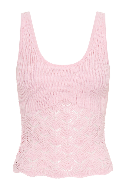 Atlantis Crochet Knit Top - Baby Pink