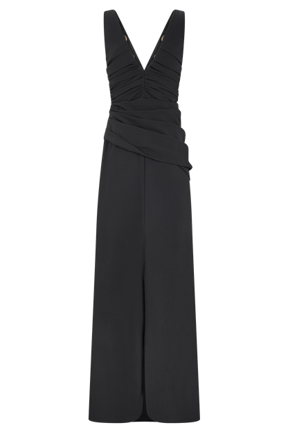 Axton Low Neck Maxi Dress - Black