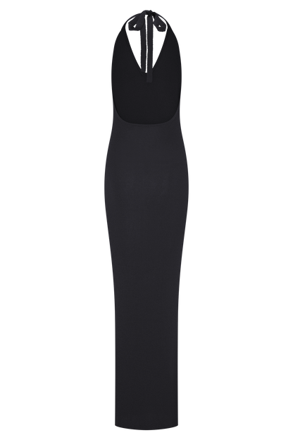 Ayella Cowl Knit Maxi Dress - Black