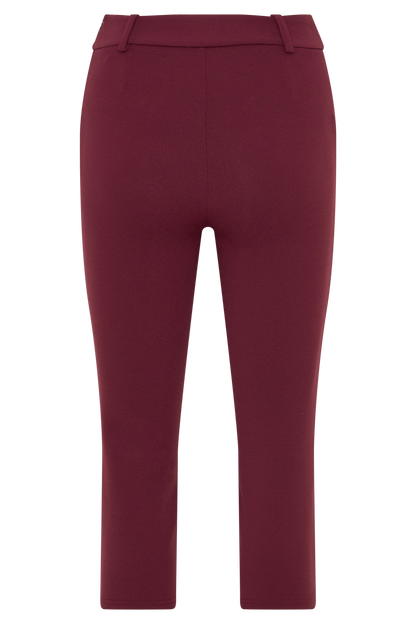 Blanca Stretch Crepe Capri Pants - Mahogany