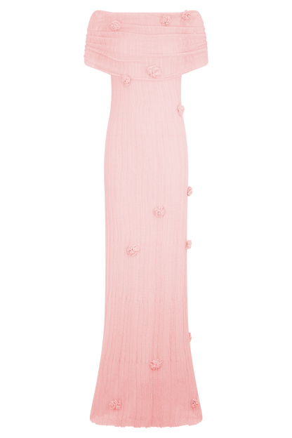 Brynn Orchid Knit Maxi Dress - Pastel Pink