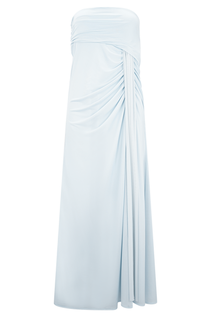 Calandra Slinky Maxi Skirt - Pale Blue