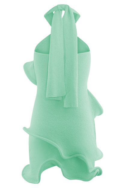 Caprice Halter Knit Mini Dress - Lagoon