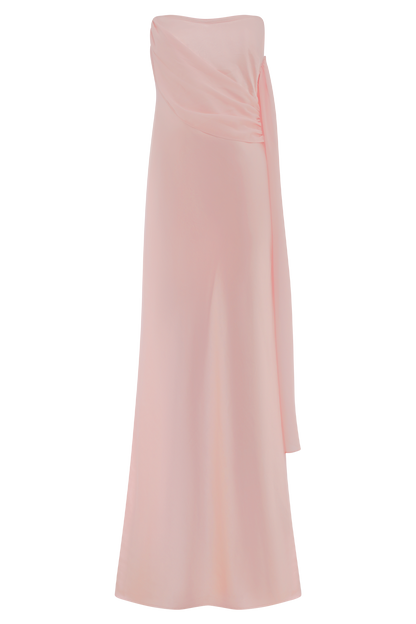 Carah Satin And Chiffon Maxi Dress - Pale Pink