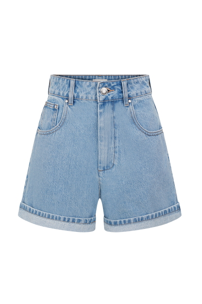Carlene Cuffed Denim Shorts - Classic Blue