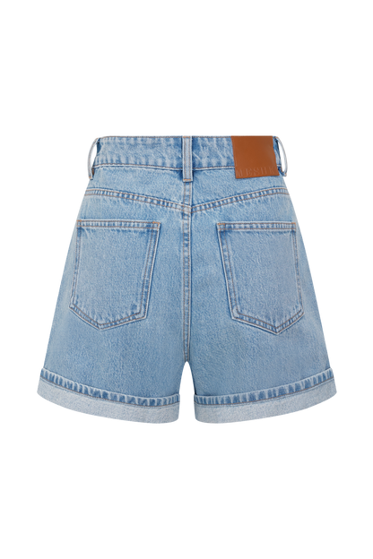 Carlene Cuffed Denim Shorts - Classic Blue