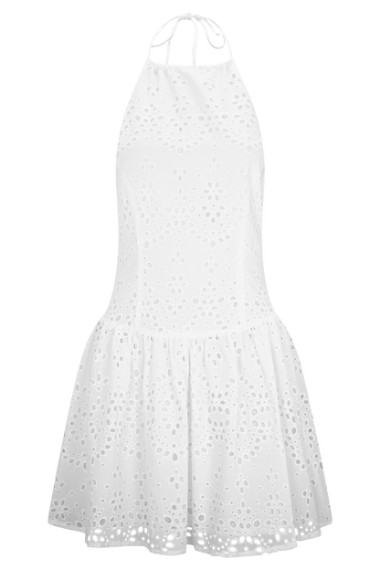 Carlina Broderie Mini Dress - White