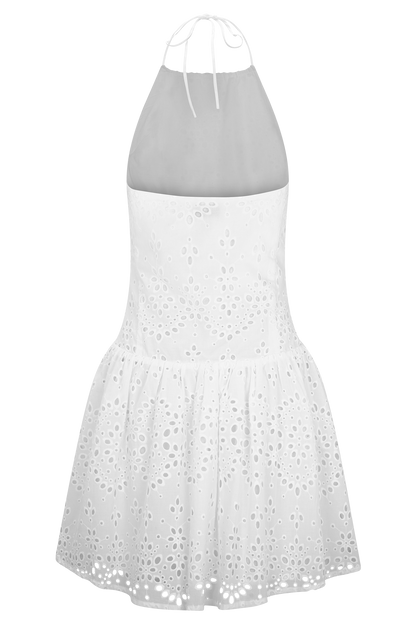 Carlina Broderie Mini Dress - White