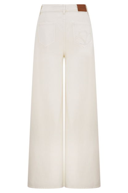 Carmella Embroided Jeans - Ecru