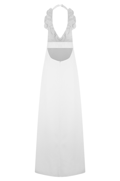 Carolyn Linen Bubble Maxi Dress - White