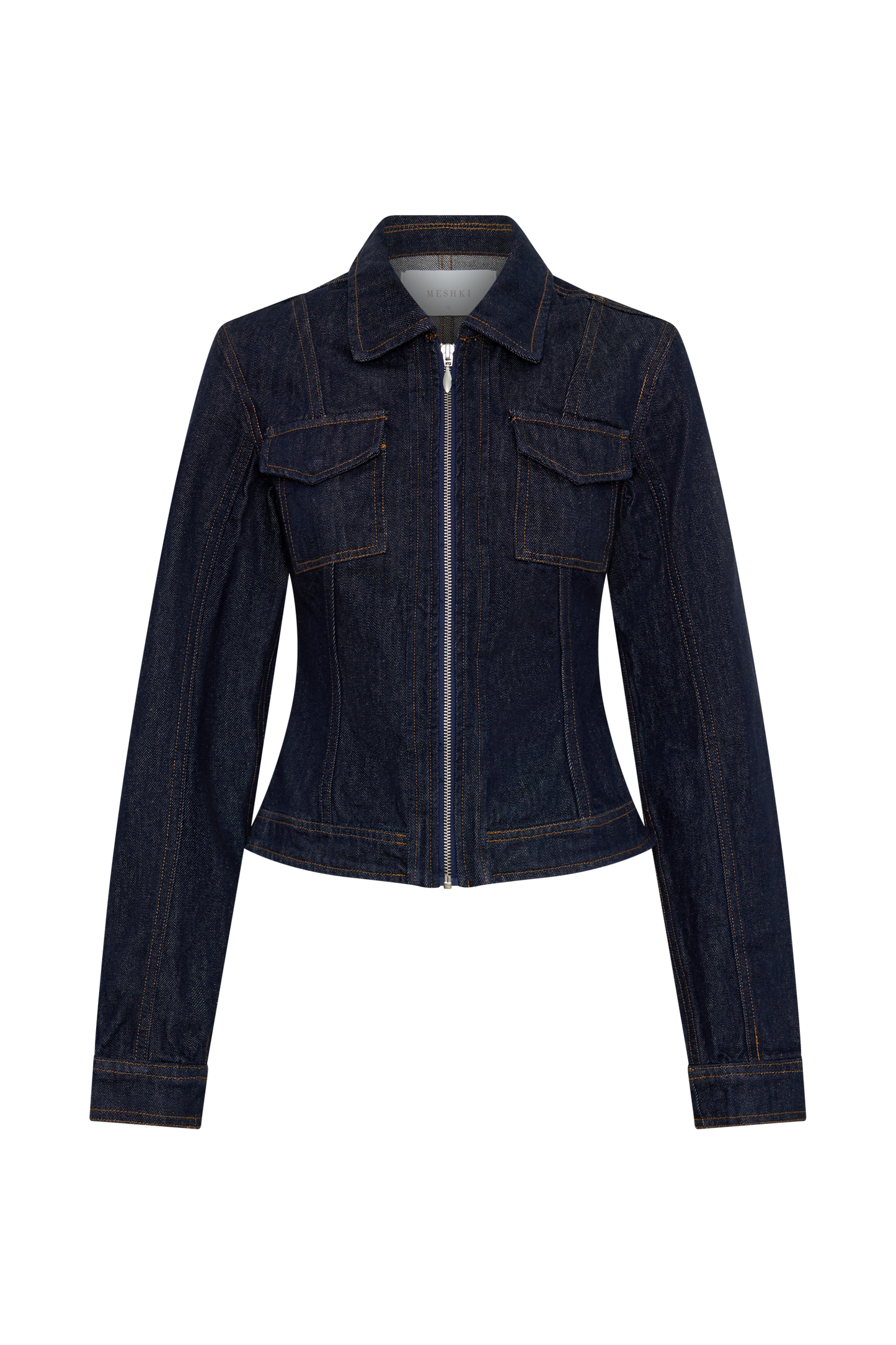 Cierra Cinched Jacket Top - Washed Indigo Blue