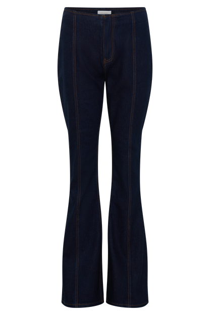 Clio Paneled Flare Jeans - Indigo Blue