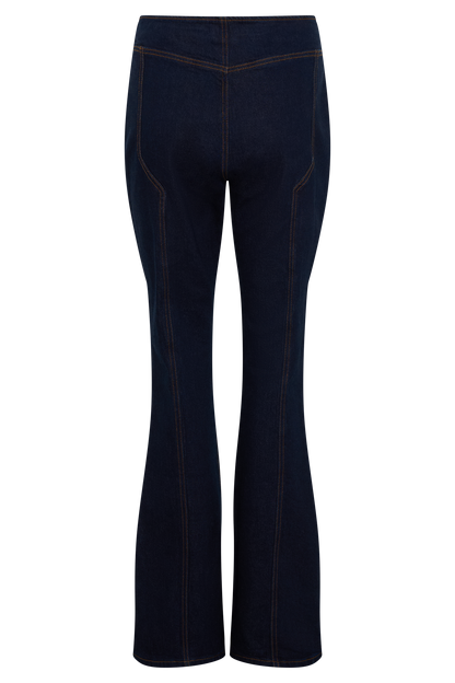 Clio Paneled Flare Jeans - Indigo Blue