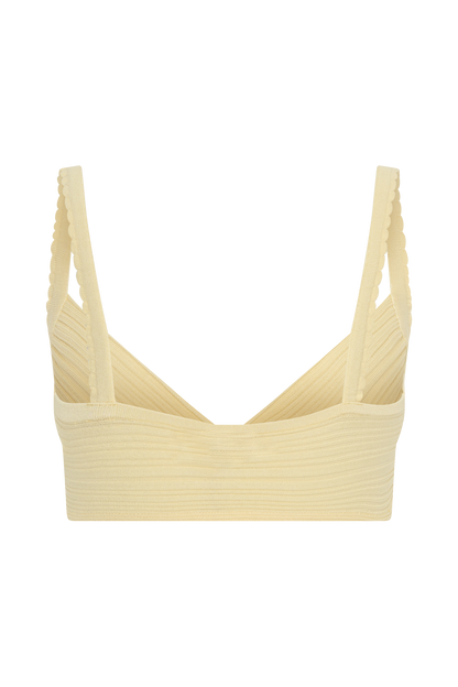 Coleene Pointelle Knit Top - Lemon