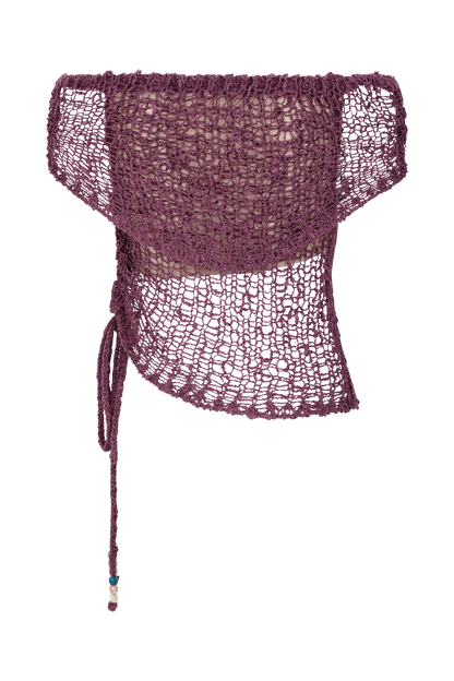 Cordelia Off Shoulder Knit Top - Mauve