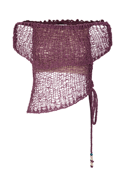Cordelia Off Shoulder Knit Top - Mauve