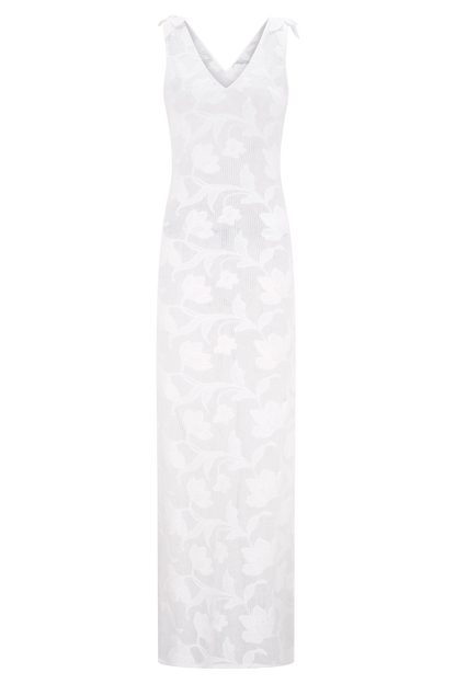 Cornelia Floral Sheer Maxi Dress - Ivory