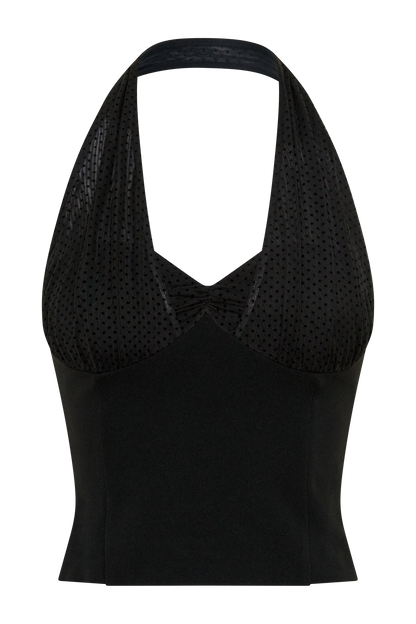 Cressida Crepe Halter Top - Black