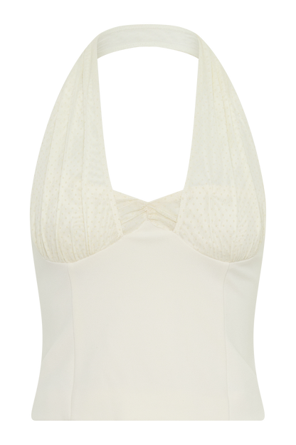 Cressida Crepe Halter Top - Ivory