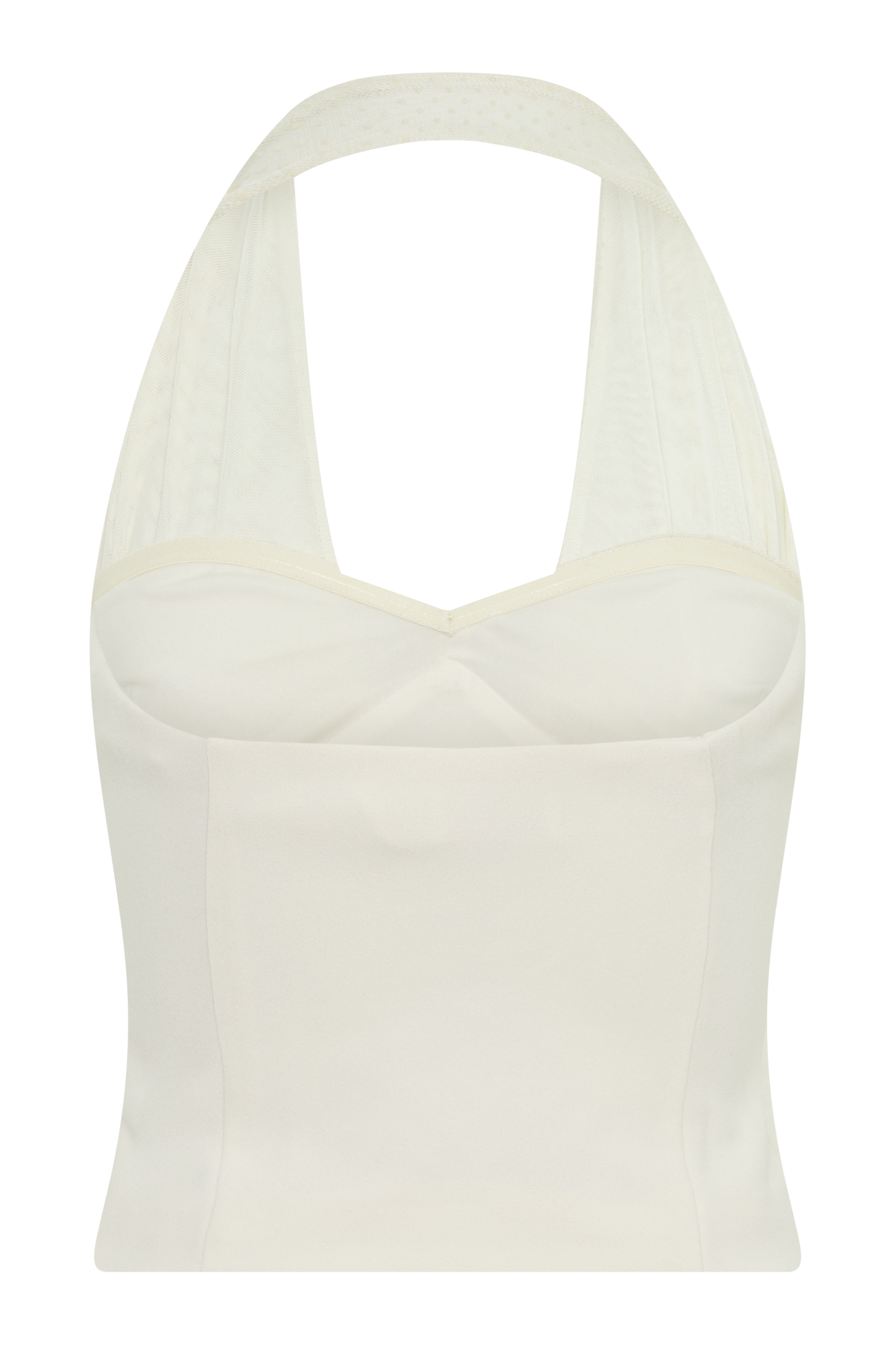 Cressida Crepe Halter Top - Ivory