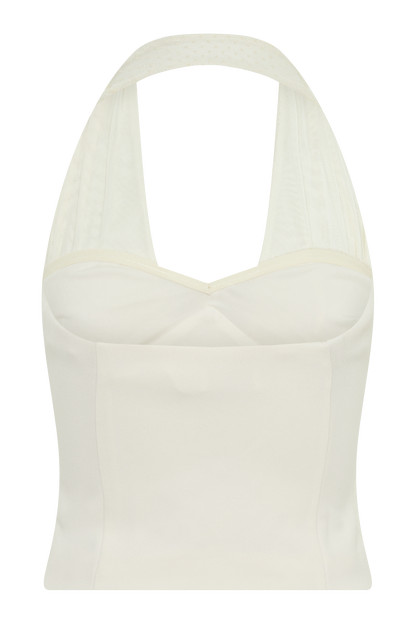 Cressida Crepe Halter Top - Ivory