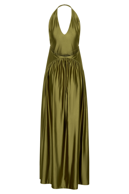 Cypress Halter Maxi Dress - Olive