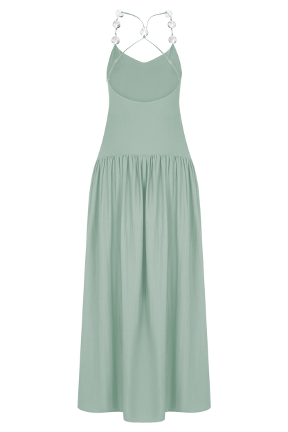Darling Linen Maxi Dress - Sage