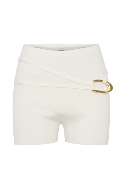 Dimitri Mini Knit Shorts With Belt - Ivory