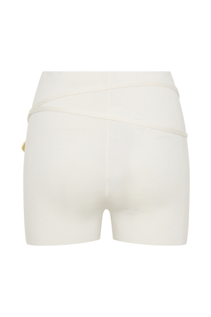 Dimitri Mini Knit Shorts With Belt - Ivory
