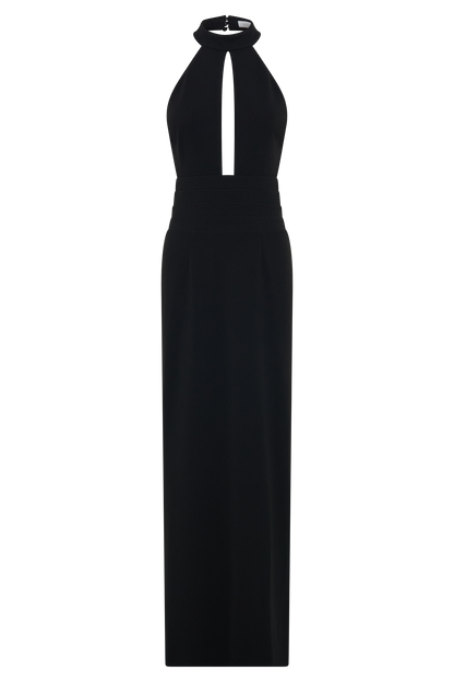 Elan Stretch Crepe Maxi Dress - Black