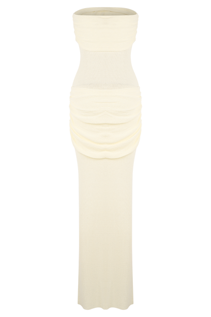 Elora Strapless Knit Maxi Dress - Ivory