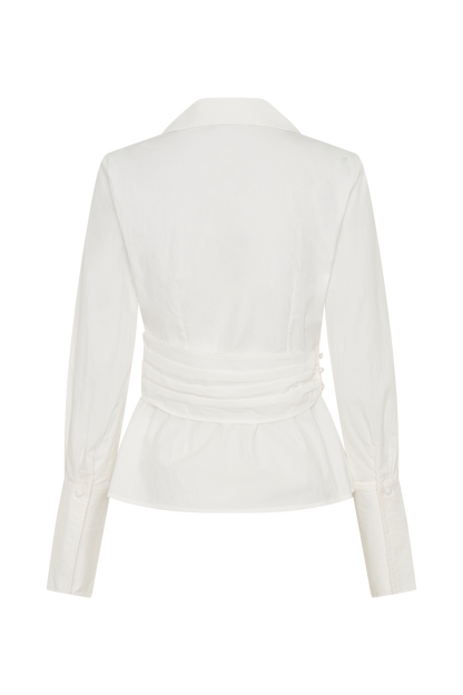 Eugenia Wrap Cotton Shirt - White