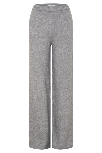 Evan Knit Wide Leg Pants - Grey Marle