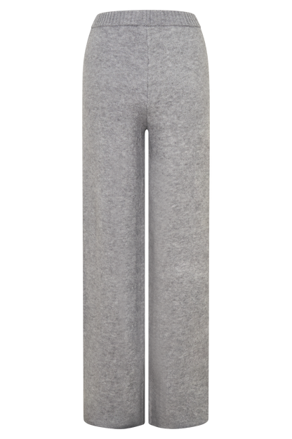 Evan Knit Wide Leg Pants - Grey Marle
