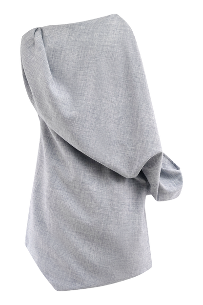 Gabriella Draped Mini Dress - Charcoal Blue Marle