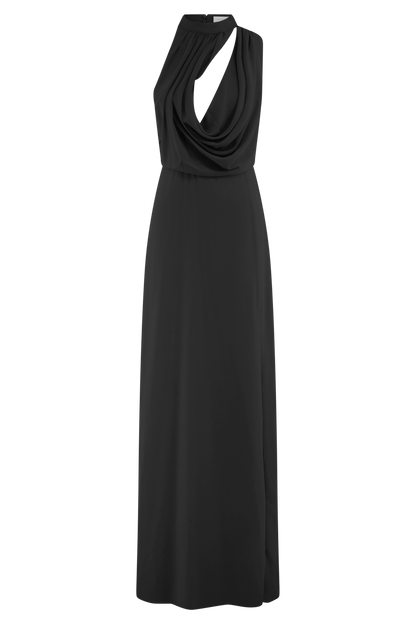 Galia Cowl Neck Maxi Dress - Black